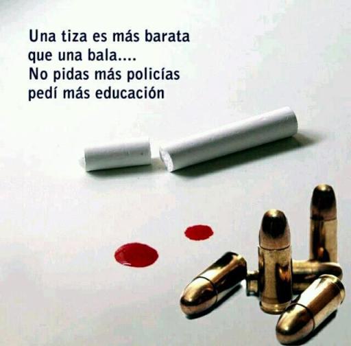 Una tiza es mucho ms econmica que una bala...