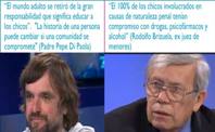 Padre Pepe y exjuez Rodolfo Brizuela: ambos estuvieron hablando sobre la baja de la imputabilidad en el programa de Nelson Castro.