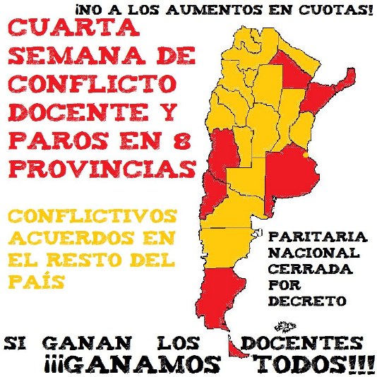 Conflicto docente en 8 provincias.