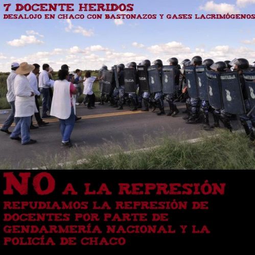 Reprimen a los docentes en la provincia del Chaco.