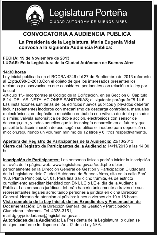Audiencia Pblica 19 de noviembre del 2013